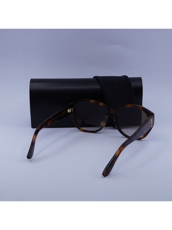 Saint Laurent SLM8/F 003 Sunglasses Havana Butterfly Frame, Brown Lenses